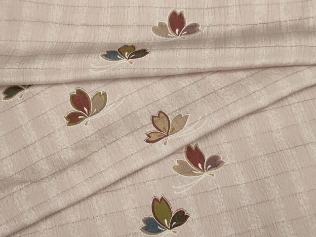 平和屋着物＊夏物 小紋 紗 舞花文 洗える着物 AAAY6970sx