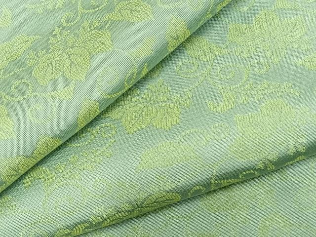 平和屋着物▽上質な小紋　単衣　唐草文　正絹　逸品　AABC4012fy