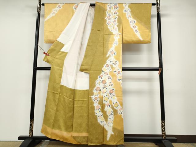 平和屋着物●訪問着　作家物　枝垂れ花文　金彩　正絹　逸品　CABB6287ut