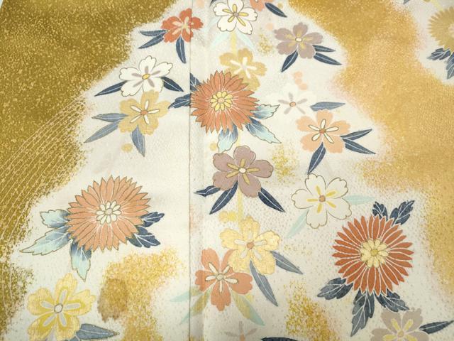 平和屋着物●訪問着　作家物　枝垂れ花文　金彩　正絹　逸品　CABB6287ut