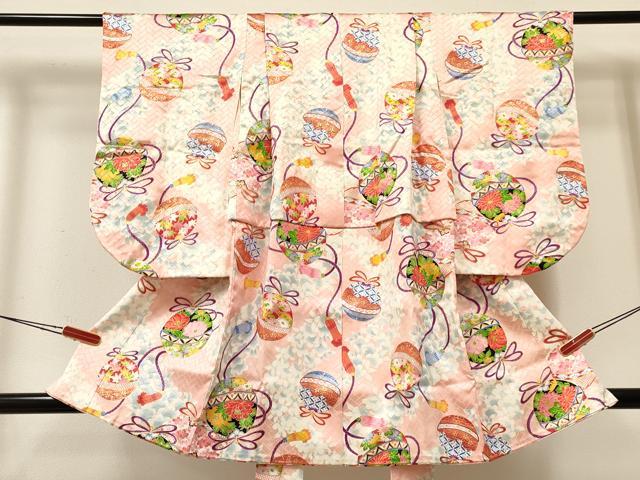 平和屋着物[]七五三　女の子　3歳　祝着　三つ身　鈴花文　金彩　逸品　DAAY3114ma