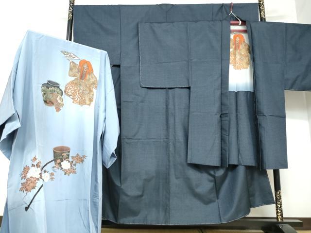 平和屋着物●男性 本場大島紬 アンサンブル 長襦袢（袷）セット 100亀甲 総詰め 正絹 逸品 未使用 DAAY5567ud