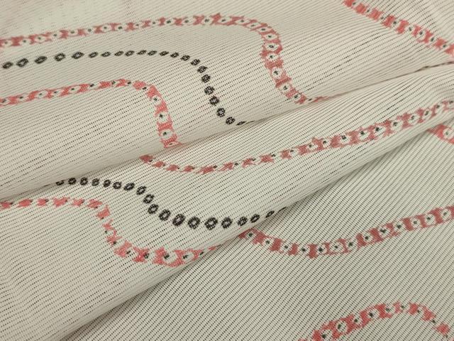 平和屋着物＊夏物 小紋 絽 流水文 洗える着物 AAAY6978sx