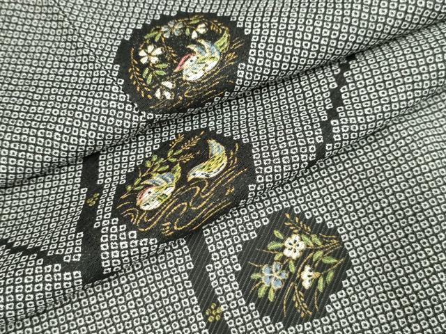 平和屋着物＊夏物 小紋 絽 流水鴛鴦文 洗える着物 AAAY6981sx