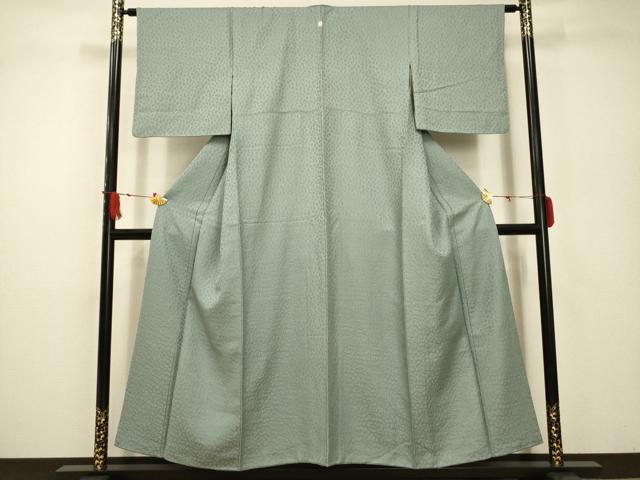 平和屋着物■上質な色無地 舞花地紋 秘色色 正絹 逸品 AABC5358sx