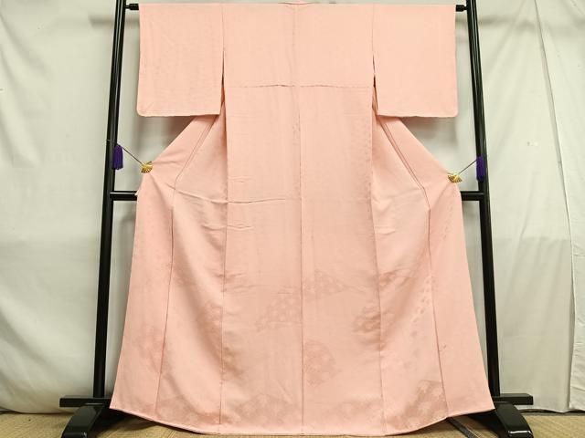 平和屋着物■上質な色無地　切嵌花尽くし地紋　虹色　正絹　逸品　AABC7670oa