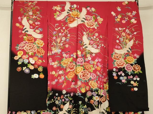 平和屋の平和屋本店●中国三大刺繍 相良刺繍 手刺繍 色打掛 仮絵羽 和装 婚礼 結婚式 花嫁 神社挙式 駒刺繍 飛鶴草花文 金銀糸 逸品 AABK8424fw｜アングル3