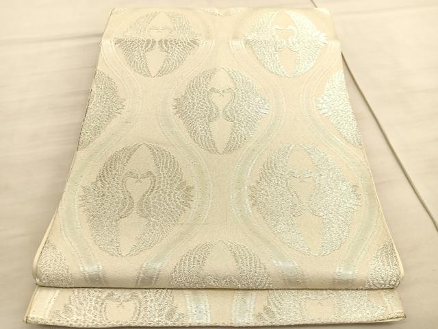 乐天商城 - 平和屋着物◎六通柄袋帯　立涌双鶴文　銀糸　正絹　逸品　BAAV8569hv