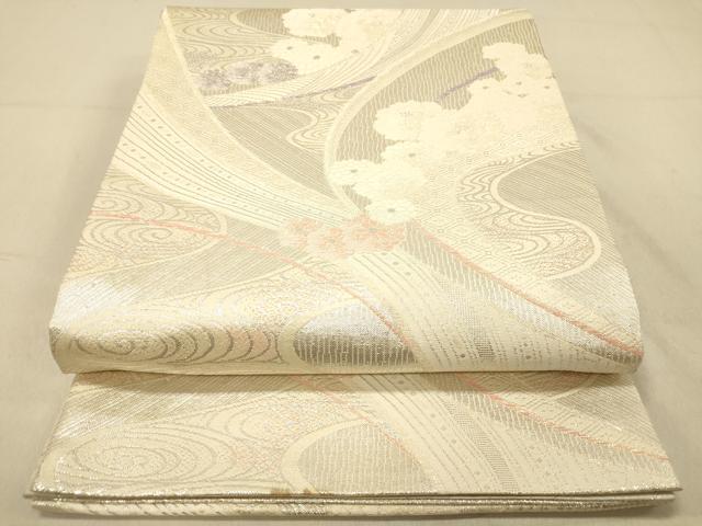 乐天商城 - 平和屋着物◎六通柄袋帯　流水吉祥花文　金銀糸　正絹　逸品　DAAZ3523jm