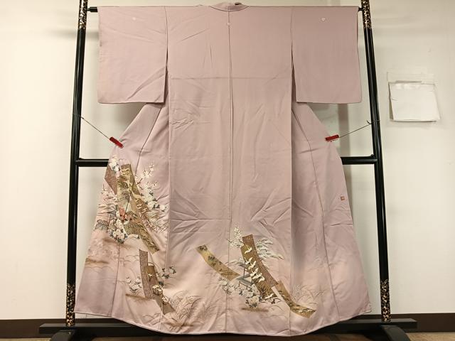 平和屋着物■豪華色留袖 龍谷 短冊飛鶴風景花文 暈し染め 金銀彩 正絹 逸品 CAAZ9865vp