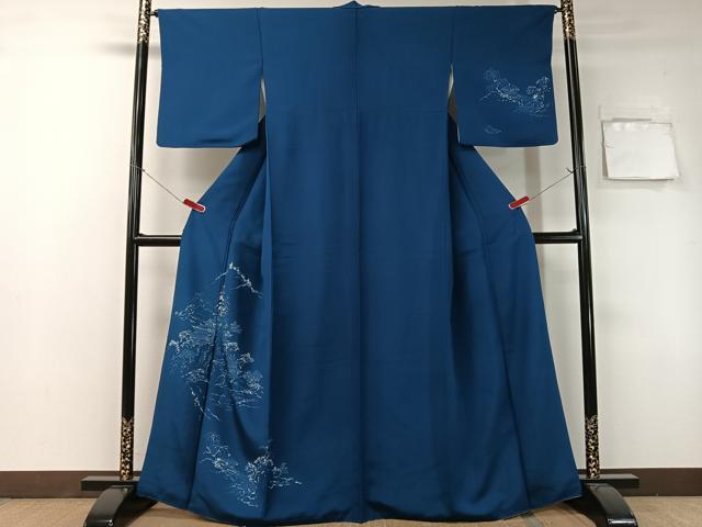 平和屋着物■訪問着 ろうけつ染め 藍 風景文 正絹 逸品 CAAZ9880vp