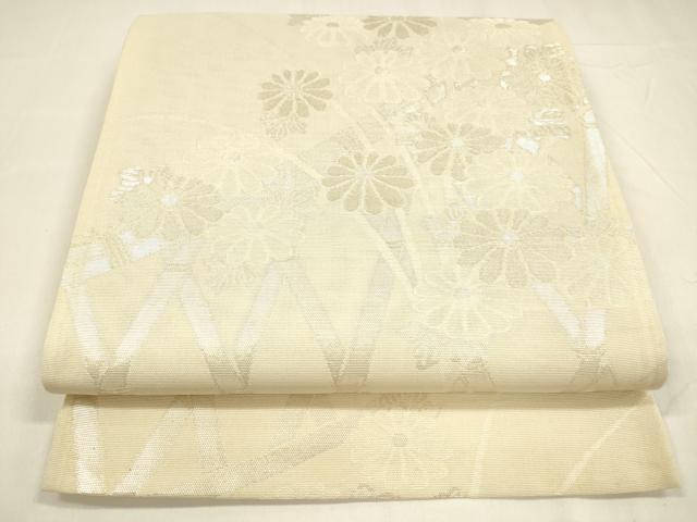 平和屋着物＊夏物　六通柄袋帯　籬草花文　金銀糸　正絹　逸品　DABA0002cm