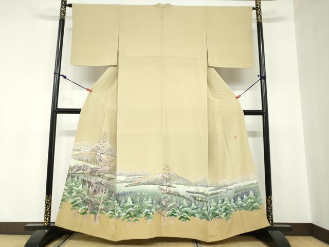 Full-Length Under-Kimono - 平和屋着物●本加賀友禅作家　酉川健一　色留袖　飛鳥風景文　まるやま扱い　正絹　逸品　DABB0968ud