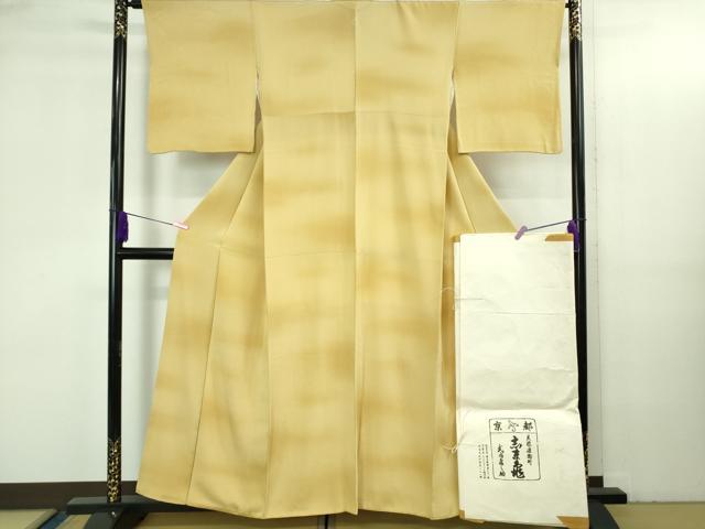 平和屋本店●極上　銀座　志ま亀　小紋　山吹色地　暈し染め　たとう紙付き　逸品　DZAB3539kh6