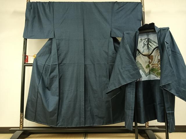 平和屋着物●男性　本場大島紬　アンサンブル　100亀甲　総詰め　キングサイズ　正絹　逸品　未使用　AABD0690fy