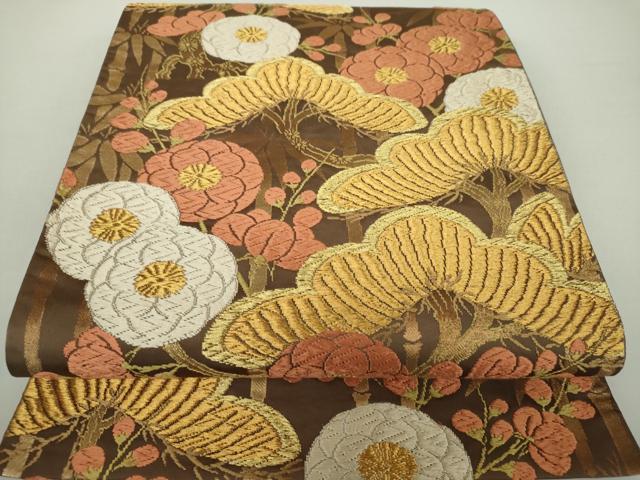 帯3171 ●河合美術織物謹製 能衣錦 高級 正絹 唐織 六通 袋帯 帯3171 ○河合美術織物謹製 能衣錦 高級 正絹 唐織 六通 袋帯