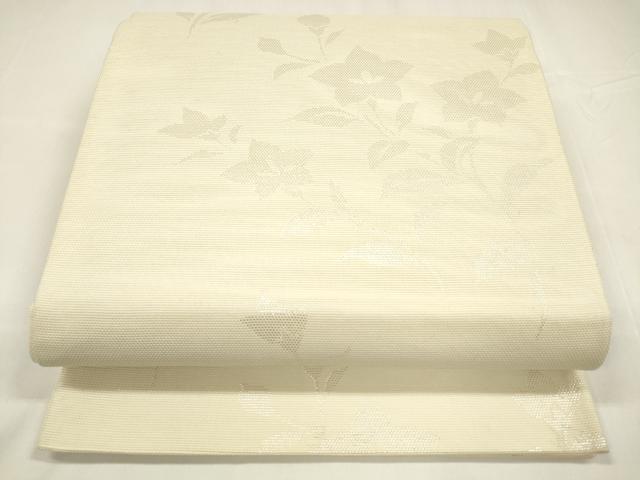 乐天商城 - 平和屋着物＊夏物　六通柄袋帯　草花文　銀糸　正絹　逸品　DABA0081cm