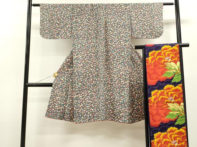 平和屋着物[]七五三　女の子　7歳　祝着　四つ身　袋帯セット　花尽くし　逸品　CAAZ7079ze