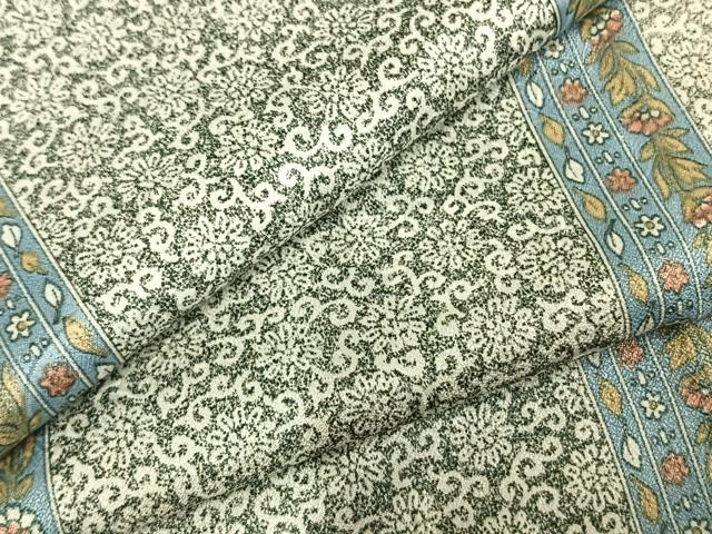 Kimono - 平和屋着物▽上質な小紋　単衣　花唐草間道　正絹　逸品　AABD0261fy
