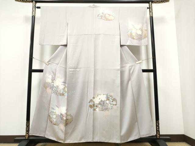 平和屋着物●訪問着　刺繍　花籠文　金彩　正絹　逸品　CABA4817hy