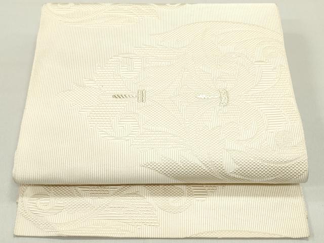 平和屋着物●本場筑前博多織　八寸名古屋帯　更紗花唐草文　象牙色　金糸　正絹　逸品　DAAY0340ob（楽天・平和屋）