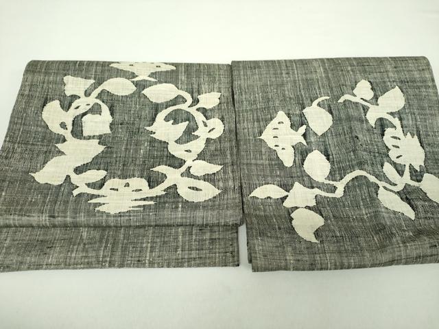 平和屋着物●つけ帯　スリーシーズン帯　春　夏　秋　紬地　花丸文　正絹　逸品　DAAZ0245ps