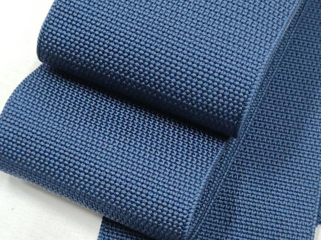 平和屋着物●男性 本場筑前博多織 角帯 青藍色 正絹 逸品 CABA1018hy