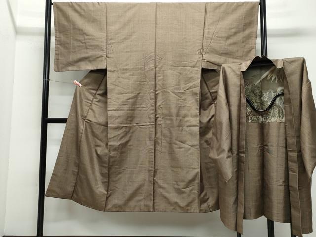 平和屋着物●男性　本場大島紬　アンサンブル　霞文　正絹　逸品　CAAZ8281vf