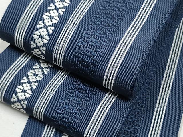 平和屋着物●男性 本場筑前博多織 両面 角帯 献上 正絹 逸品 CABA1002hy