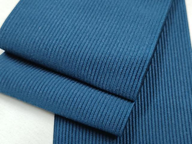 平和屋着物●男性　本場筑前博多織　角帯　紺鼠色　証紙付き　正絹　逸品　CABA1006hy