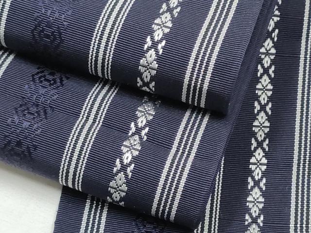 平和屋着物●男性 本場筑前博多織 両面 角帯 献上 正絹 逸品 CABA1019hy