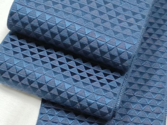 平和屋着物●男性 本場筑前博多織 両面 角帯 鱗文様 井上絹織物謹製 証紙付き 正絹 逸品 CABA1020hy