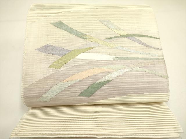 平和屋着物＊夏物　絽綴れ　八寸名古屋帯　抽象文様　金銀糸　正絹　逸品　DAAY2950op