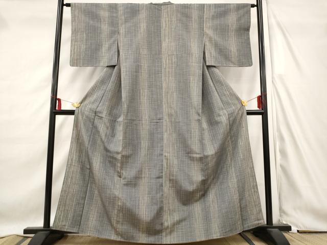 平和屋着物■上質な紬　縞　正絹　逸品　AABD2136st