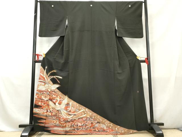 平和屋着物■豪華黒留袖　作家物　鳳凰花唐草文　金彩　正絹　逸品　AABD2590cs