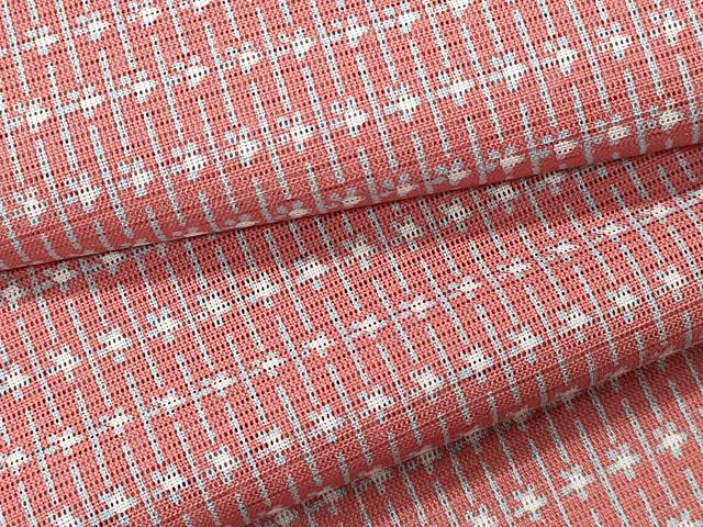 平和屋着物＊夏物　小紋　絽　吉祥花文　洗える着物　CAAR9971ev