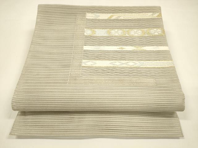 平和屋着物＊夏物　絽綴れ　八寸名古屋帯　抽象文様　金銀糸　正絹　逸品　DAAY8448cm