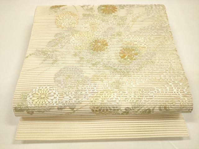 ■■■　サイズ　■■■ 長さ 343.5cm 幅 30cm程 ■■■　商品詳細　■■■ 【正絹】 状態は接写画像のように 胴回りに薄い汚れがございますが その他特に目立ったシミ汚れなどもなく大変良い状態です。 「螺鈿(らでん)」は、 貝殻の...