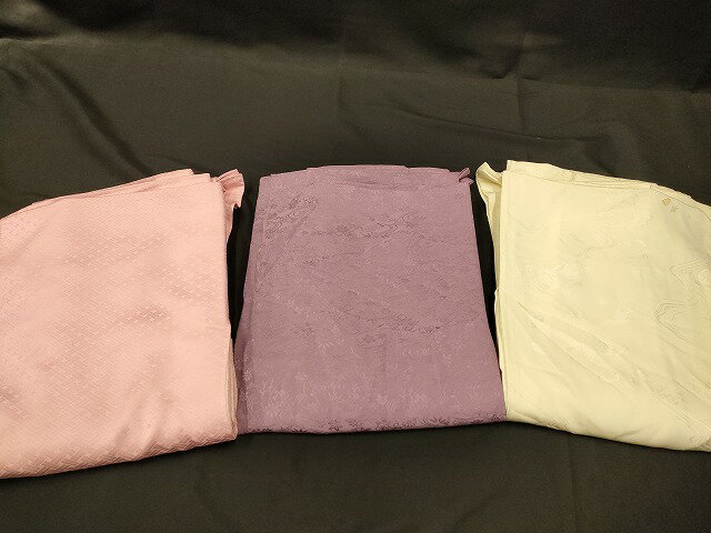 楽天平和屋平和屋本店■色無地 まとめて 3点 花柄 流水 地紋 など 着用可能多数 全て正絹 ppp3152