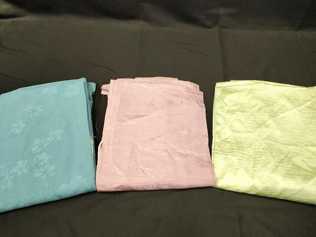 楽天平和屋平和屋本店■色無地 まとめて 3点 花柄 流水 竜田川文様 地紋 など 着用可能多数 未使用品あり 全て正絹 ppp3149