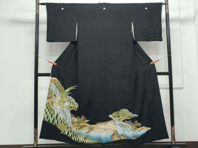Rakuten - 平和屋着物▼豪華黒留袖　刺繍　尾長鳥風景文　金彩　正絹　逸品　CAAZ9121th