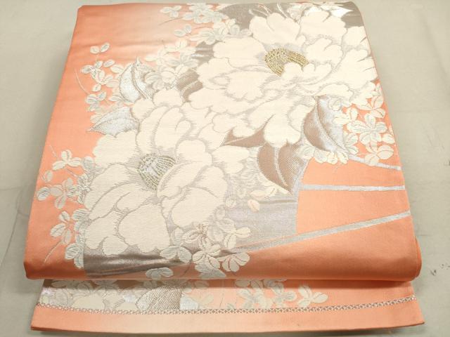 平和屋着物◎六通柄袋帯　唐織　草花文　金銀糸　正絹　逸品　DAAX2453xg