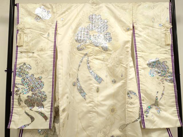 平和屋の平和屋本店●色打掛　お引きずり　和装　婚礼　結婚式　花嫁　神社挙式　花束ね文　銀彩　十二単風　DABF5811du｜アングル3