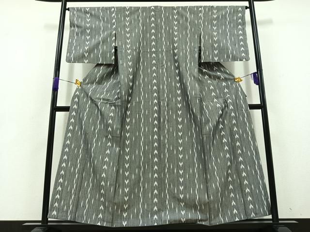 Full-Length Under-Kimono - 平和屋着物■上質な紬　幾何学文様　正絹　逸品　AABD4289jh