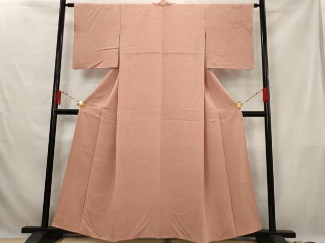 平和屋着物■上質な色無地　芝地紋　東雲色　正絹　逸品　AABG3072st
