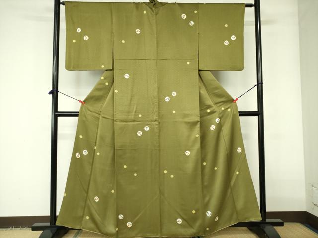 平和屋着物■上質な小紋　絞り　草花丸文　正絹　逸品　DABE1154op