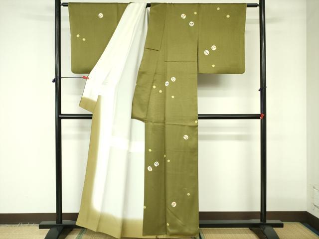 平和屋着物■上質な小紋　絞り　草花丸文　正絹　逸品　DABE1154op