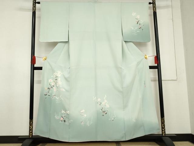 平和屋着物●京加賀友禅　百貫石峰　訪問着　枝花文　暈し染め　正絹　逸品　AABD9978cs