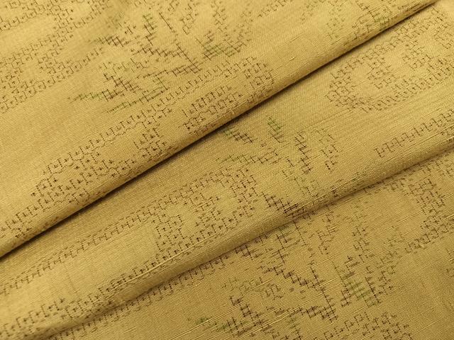 Uramono - 平和屋着物●結城紬　80亀甲　笹　正絹　逸品　AABD3973ph