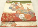 平和屋着物◎六通柄袋帯 唐織 花蝶丸文 金糸 正絹 逸品 AAAM3007Asx